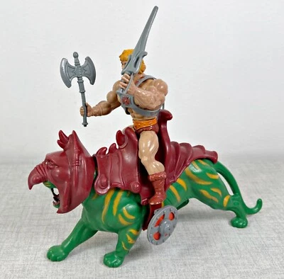 HE-MAN & BATTLE CAT COMPLETO VINTAGE 1981 MOTU MASTERS OF THE UNIVERSE - Imagen 1 de 4