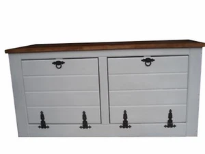 Holz Vintage Schuhkasten Schrank Regal Flurschrank Möbel Aufbewahrung WJL5 - Bild 1 von 6