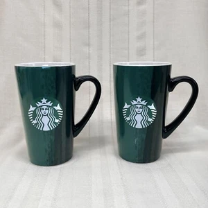 COPPIA Tazze Grandi STARBUCKS 16oz 2021 Astratto Verde Rosso Caffè x2 - Foto 1 di 10