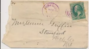 Jonesville New York Purple Bullseye cancel on cover 3c Washington - Picture 1 of 1