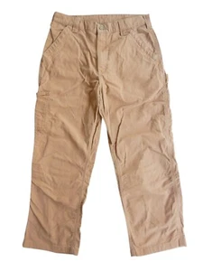 Carhartt USA 'Loose Original Fit' Men's Designer Brown 100% Cotton Pants W33 L32 - Picture 1 of 11