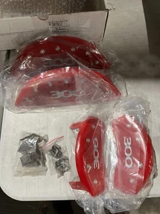 MGP 4 Caliper Covers Engraved Front & Rear MGP Red finish silver ch - Picture 1 of 1