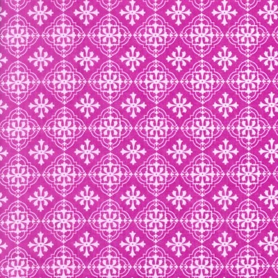 4 Yds David Textiles Deva Designs Cotton Print Fabric 45" W Fuschia Pink - Image 1 of 2