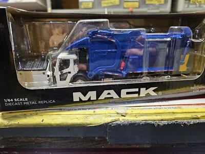 MACK LR GARBAGE TRUCK W/FRONT LOADER Blue  1/64 FIRST GEAR 60-1797 Nib Custom - Image 1 of 4