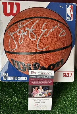 Julius “Dr J” Erving Signed Authentic Series Basketball Philadelphia 76ers JSA  - Image 1 of 2