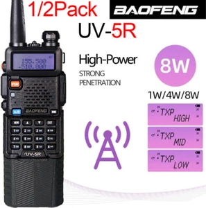 1/2X BAOFENG UV-5R UHF/VHF RADIOTELEFONY DWUKIERUNKOWE FM DUAL BAND HAM WALKIE TALKIE 3800MAH - Zdjęcie 1 z 28
