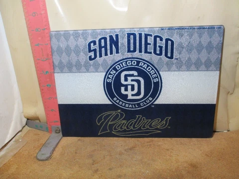 SAN DIEGO PADRES BASEBALL CLUB GLASS PLAQUE - NO DAMAGE! Cover