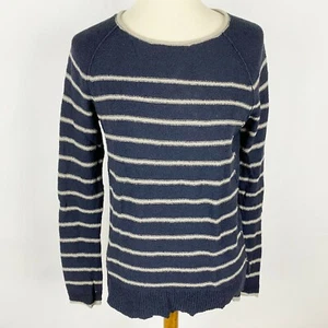 Eddie Bauer Navy & Gray Striped Crewneck Pullover Sweater Womens Size M - Picture 1 of 6