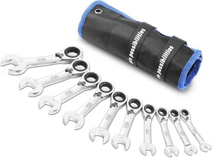 Stubby Reversible Ratcheting Wrench Set 10Piece 819Mm Metric 72Teeth Box End - Picture 1 of 7