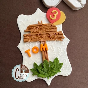 Happy Birthday Wooden Sign Silicone Mold - Picture 1 of 6