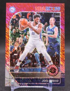 2019-20 Panini NBA Hoops Premium Stock RED Shimmer Prizm #'d/88 Joel Embiid #145
