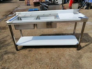 Double Bowl Sink 180cm heavy duty restaurant commercial INFERNUS NEW # JS 133 - Picture 1 of 10