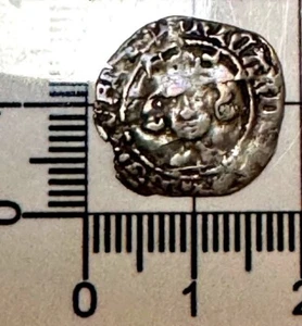 X363: Richard II Hammered Silver Long Cross York Penny - many old tickets - Picture 1 of 3
