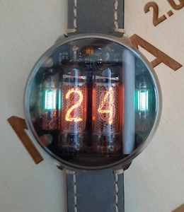 New NIWA Nixie watch IN-16 IV-15 tubes. Titanium Raw case. - Picture 1 of 8