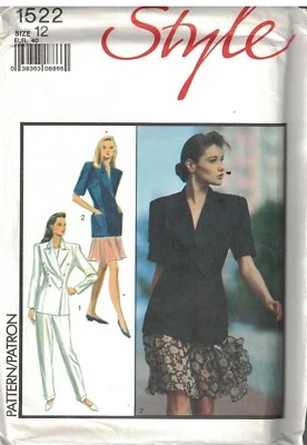 Chaqueta forrada manga corta larga con patrón de costura estilo vintage 1522 SIN CORTAR  Foto 1 de 2