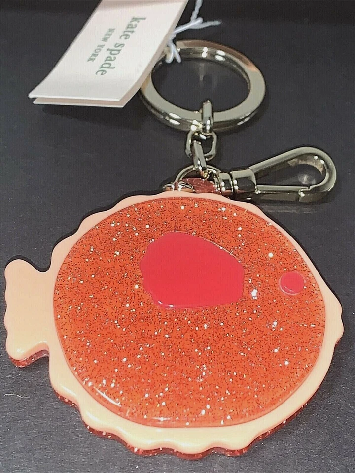 Llavero Kate Spade Pez Hinchado Rosa y Rosa Resina Brillante Nuevo Foto 1 de 4