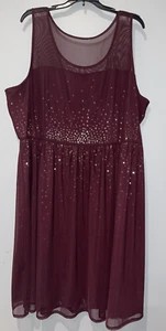 Lane Bryant Women's Dress 26 Sheer Overlay Sparkle Holiday Party - Picture 1 of 4