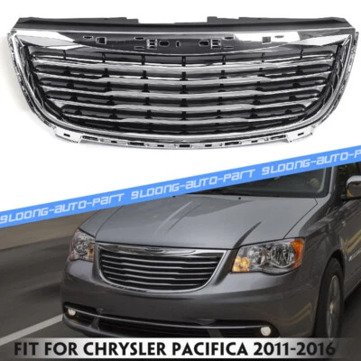 Front Upper Grille For Chrysler Town & Country 2011-2016 Bumper Hood Grill Foto 1 de 4