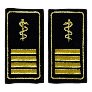 Schulterschlaufen Feuerwehr 4 Balken gold + Äskulapstab gold + Paspel gold - Bild 1 von 1