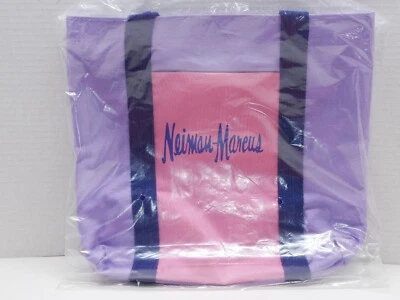 Bolso de Mano Neiman Marcus De Colección Lavanda Púrpura Rosa Color Bloque Lona Años 80 Taiwán Foto 1 de 4