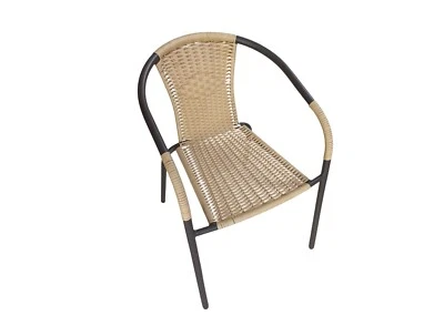 Stapelstuhl Ibiza Gartenstuhl Bistrostuhl Armlehnstuhl braun/beige - Bild 1 von 2