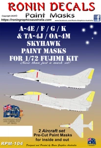 1/72 Ronin Decals A-4E/F/G/K / TA-4 & OA-4M Skyhawk Paint Masks for Fujimia Kit - Picture 1 of 4