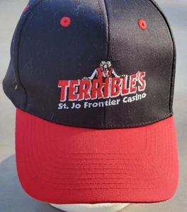 Terribles St Jo Frontier Casino Baseball Cap Hat Black Red Embroidered Snapback - Picture 1 of 7