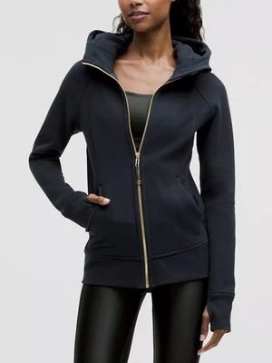 Brand New With Tag LULULEMON Scuba Full-Zip Hoodie True Navy w/ Gold Zip Size 12 - Image 1 of 4