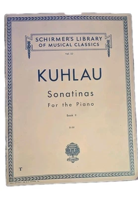 Kuhlau Sonatinas For The Piano Book 2 Vol 53 Vintage Piano Sheet Music Book - Image 1 of 4
