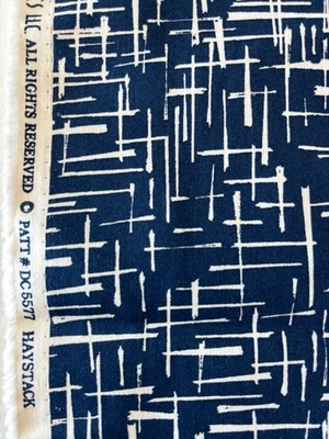 Michael Miller Violet Craft Patt # DC 5577 "Haystack" Azul/Blanco 2,25 yardas NUEVO Foto 1 de 4