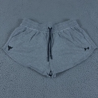 Pantalones Cortos Under Armour Project Rock Polar Mujer Grandes Gris 3" Sueltos Atléticos Foto 1 de 4