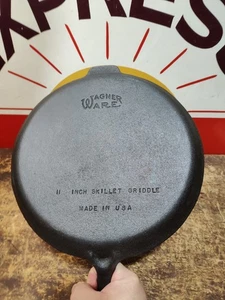 "Komplett restauriert" Wagner Ware GUSSEISEN Grillplatte Pizzapfanne 11" gewürzt  - Bild 1 von 7