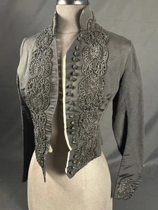 Antique 1870's Victorian Jet Beaded Black Bodice - Picture 1 of 6