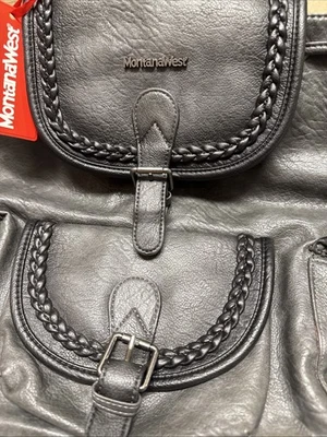 Montana West Mochila Cartera para Mujer Cuero Lavado Suave Cordón Azul Usado en Excelente Condición Foto 1 de 4