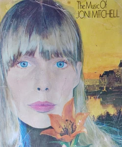 Libro de música vintage de Joni Mitchell con póster ver escaneo cubierta trasera dañada - Imagen 1 de 6