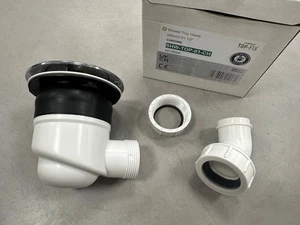 Top Fix Chrome Shower Waste & Trap With Elbow PDT 000598 For 90mm UK hole ELL030 - Picture 1 of 4