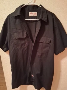 Dickies black button-up shirt size large - Picture 1 of 3