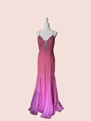 Vestido vintage rosa con lentejuelas plateadas Foto 1 de 3