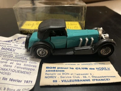 Coche modelo vintage Norev #150 Mercedes SSK 1928 plástico turquesa - 1:43 Foto 1 de 4