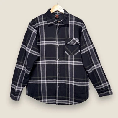 Nike 6.0 Road Dog Insulated Flannel Shacket Shirt Men Medium Black Check Heavy - Image 1 of 4