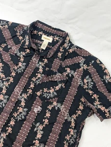 Herren DIESEL Western Pearl Snap Button Up Kurzarm Hemd geblümt Größe XL - Bild 1 von 8