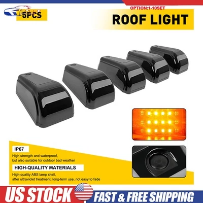 Smoke LED Cab Roof Light Marker Amber For Ford F-250 F-350 F450 Super Duty 5-50X - Image 1 of 4