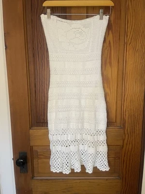 Guess Dress Vintage 2005 White Strapless Knit With Nylon Lining Size XS - Image 1 of 4