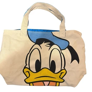 Disney Store Authentic Donald Duck Canvas Tote Bag Purse 13"x19" - Picture 1 of 9