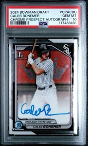Bowman Draft Caleb Bonemer 2024 1st Chrome Prospect Auto PSA 10 gemas - Imagen 1 de 3