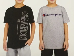 Champion Boys 2 Pack Large 14/16 T-Shirts - Black and Heather Gray - Picture 1 of 3