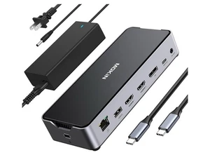 USB C Docking Station 3 Monitors Laptop USB C Dock Dual Monitor - Afbeelding 1 van 13
