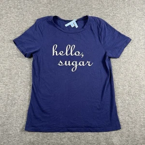 Draper James Shirt Womens Small Navy Hello Sugar Short Sleeve Tee - Picture 1 of 11