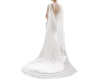 Scialle lungo da sposa donna mantello cattedrale velo da sera scialle da sposa b... - Foto 1 di 7