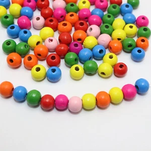 400 Mixed Bright Candy Color 8mm Round Wood Beads~Wooden Spacer - Picture 1 of 7